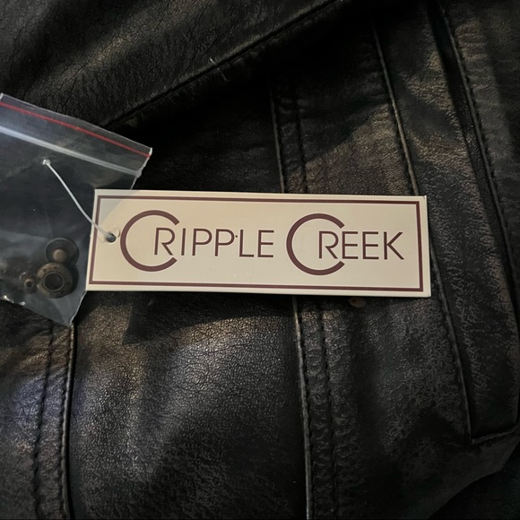 NWT Cripple Creek Men's Black Conceal Carry Sherpa Trucker Leather Jacket Small - Picture 8 of 14